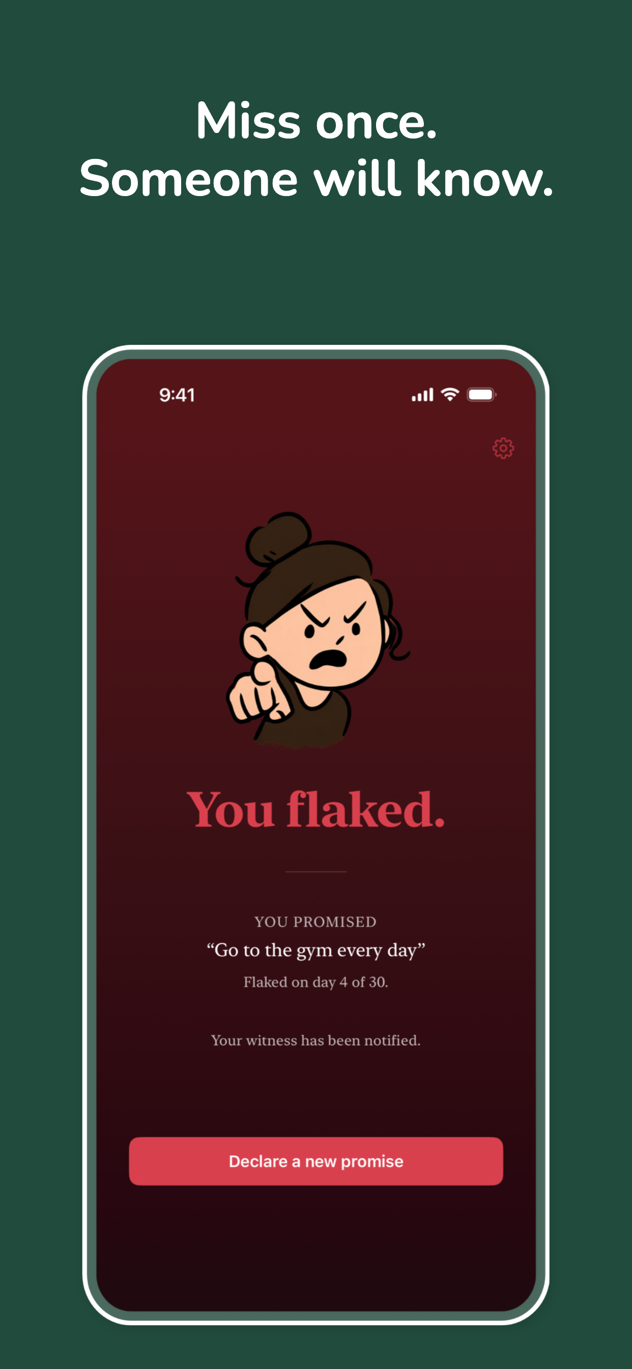 Missed check-in notification